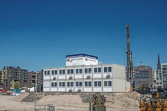 ELA Container - Système d’atelier et conteneur de stockage sur un grand chantier à Hambourg